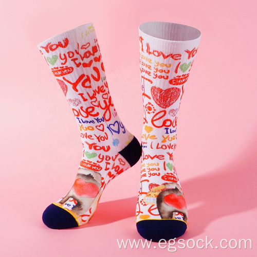 Lover's eco friendly printed one size fits socks